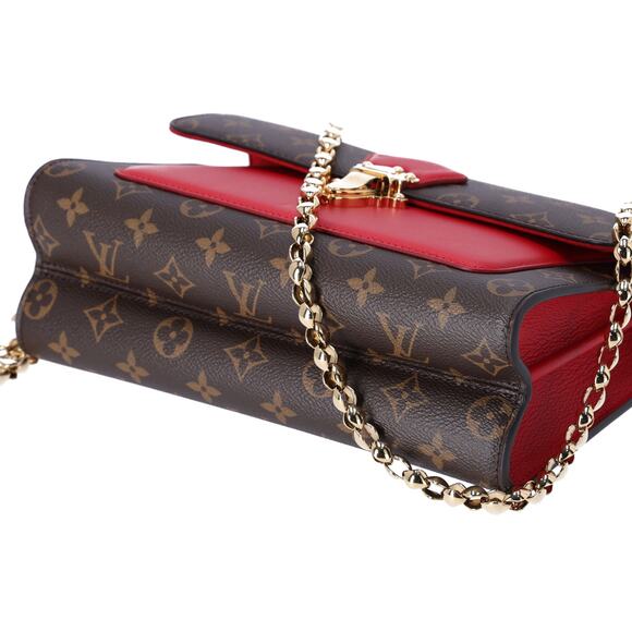 Louis Vuitton Victoire Brown Monogram Shoulder Bag M41731 Cerise Red Canvas - Picture 7 of 8